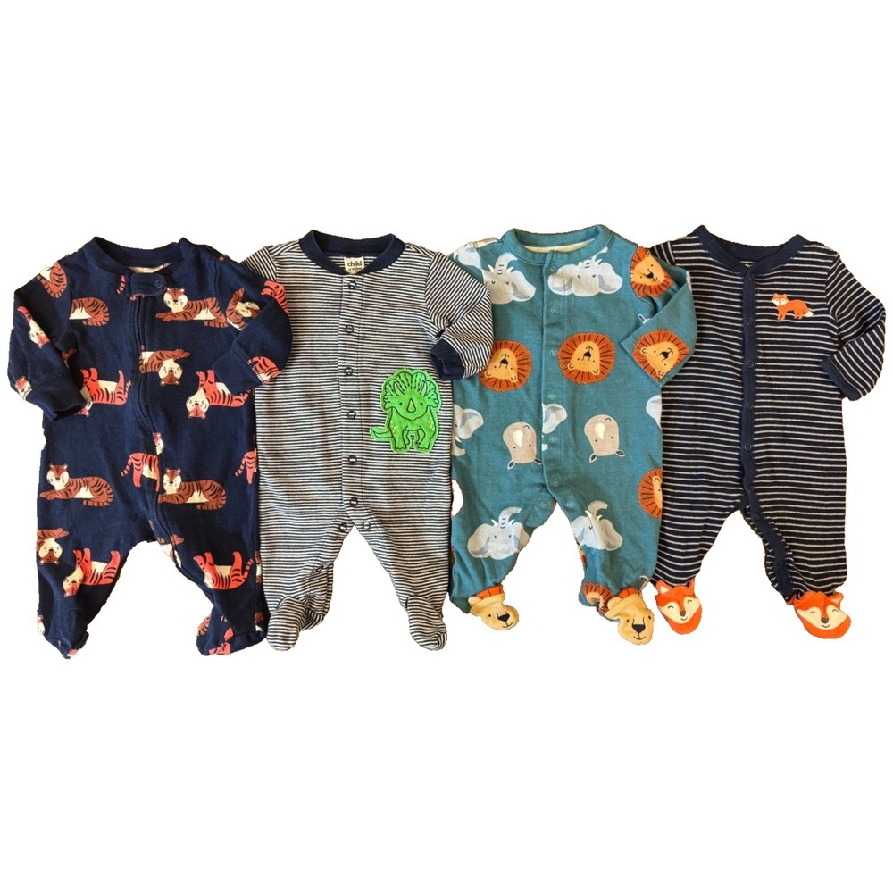 Carters Baby Boy 3 Months Footed Sleepers Rompers Outfits Pajamas Clothes Tiger‎